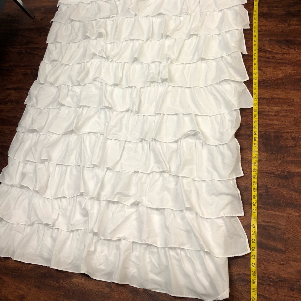 1 Pottery Barn Kids White Ruffle Black-out curtain panel 84 X 44